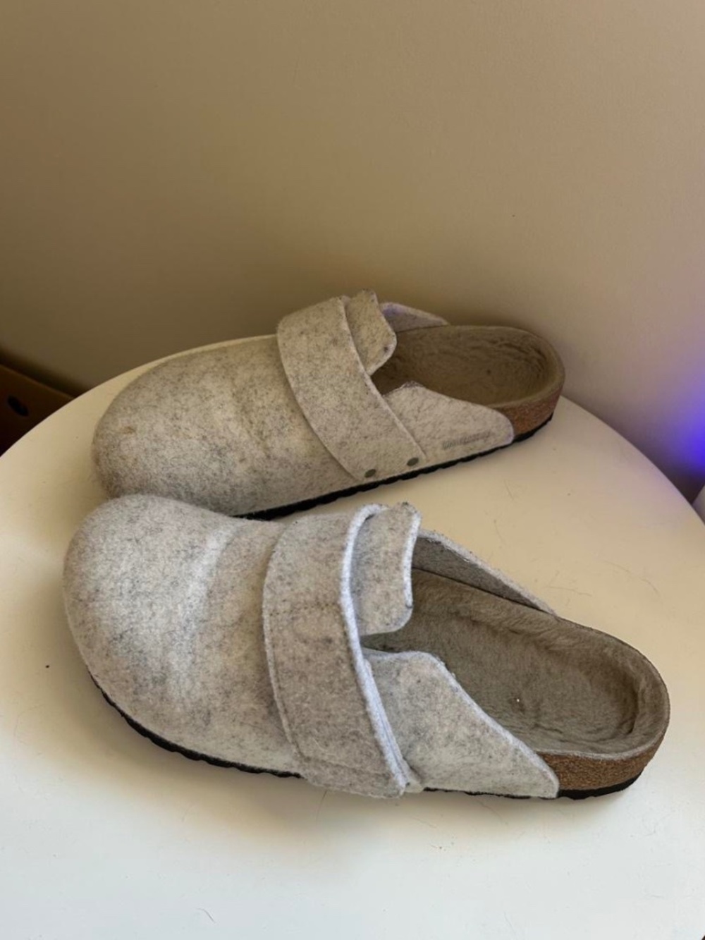 Birkenstock Loma Sherling Wrap Clog Mules in Oyster White